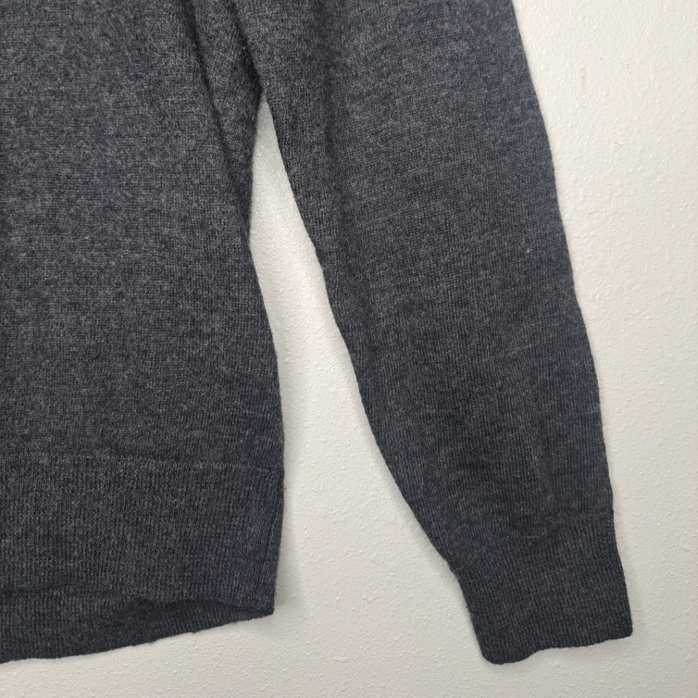 Club Room Men's Ribbed Trim V-Neck Sweater Dark Charcoal Size Medium Long Slv - Picture 9 of 15